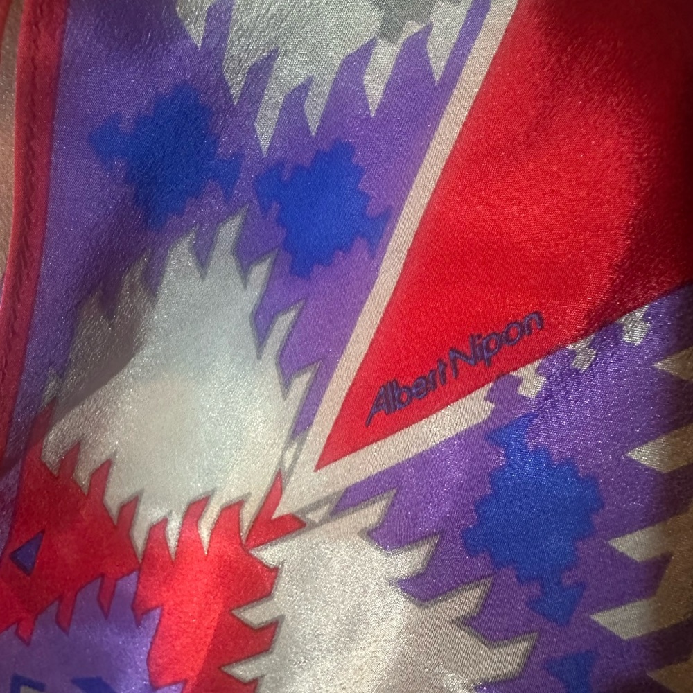 Albert Nipon Colorful Silk Scarf